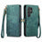 For Samsung Galaxy S24 Ultra 5G Geometric Zipper Wallet Side Buckle Leather Phone Case(Green)