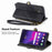 For Samsung Galaxy S24 Ultra 5G Geometric Zipper Wallet Side Buckle Leather Phone Case(Black)