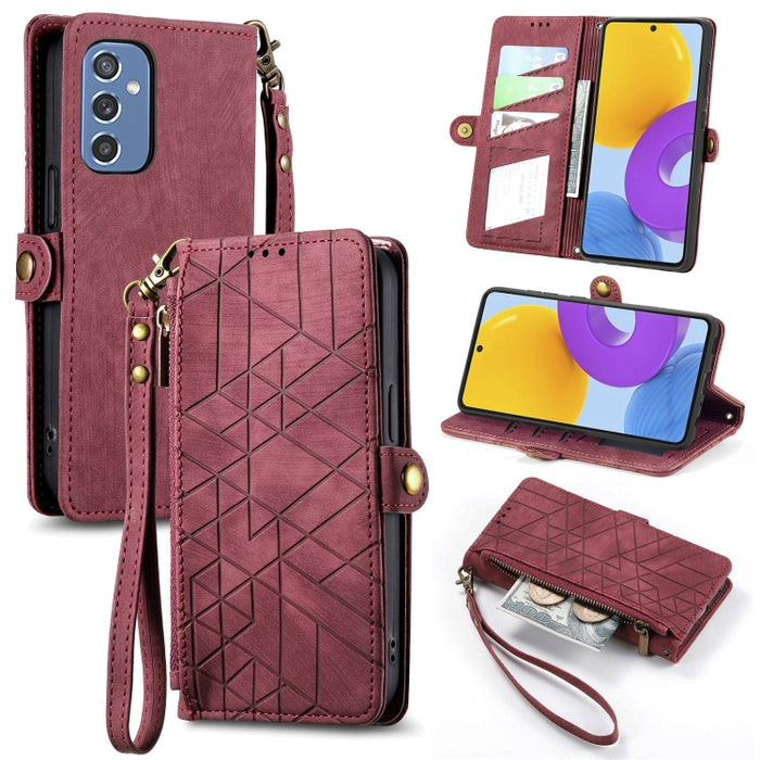 Geometric Zipper Wallet Side Buckle Leather Phone Case, For Samsung Galaxy A13 4G, For Samsung Galaxy M52 5G, For Samsung Galaxy S22 Ultra 5G, For Samsung Galaxy S22+ 5G