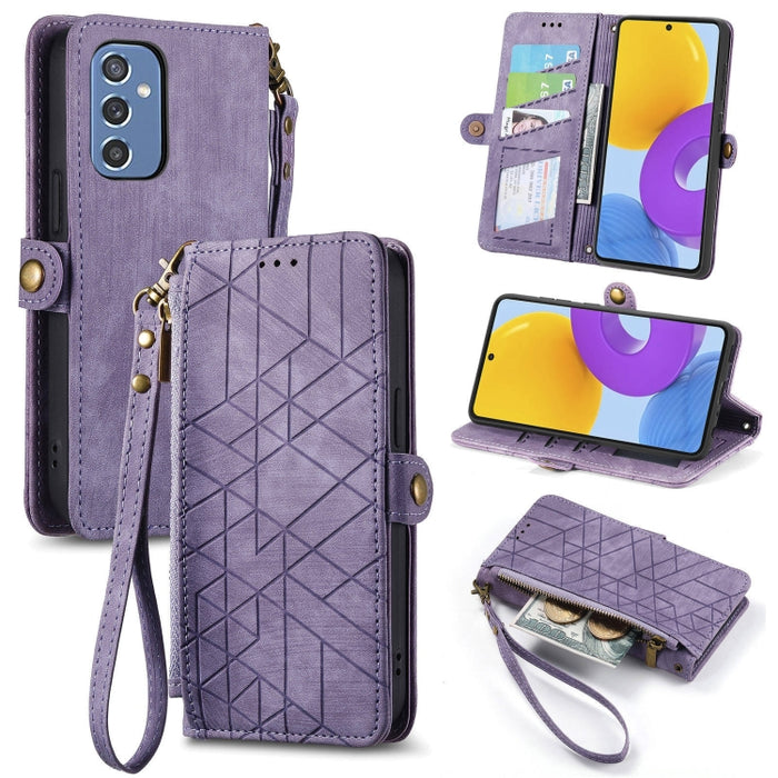 Geometric Zipper Wallet Side Buckle Leather Phone Case, For Samsung Galaxy A13 4G, For Samsung Galaxy M52 5G, For Samsung Galaxy S22 Ultra 5G, For Samsung Galaxy S22+ 5G, For Samsung Galaxy S22 5G, For Samsung Galaxy A13 5G, For Samsung Galaxy A41     ...