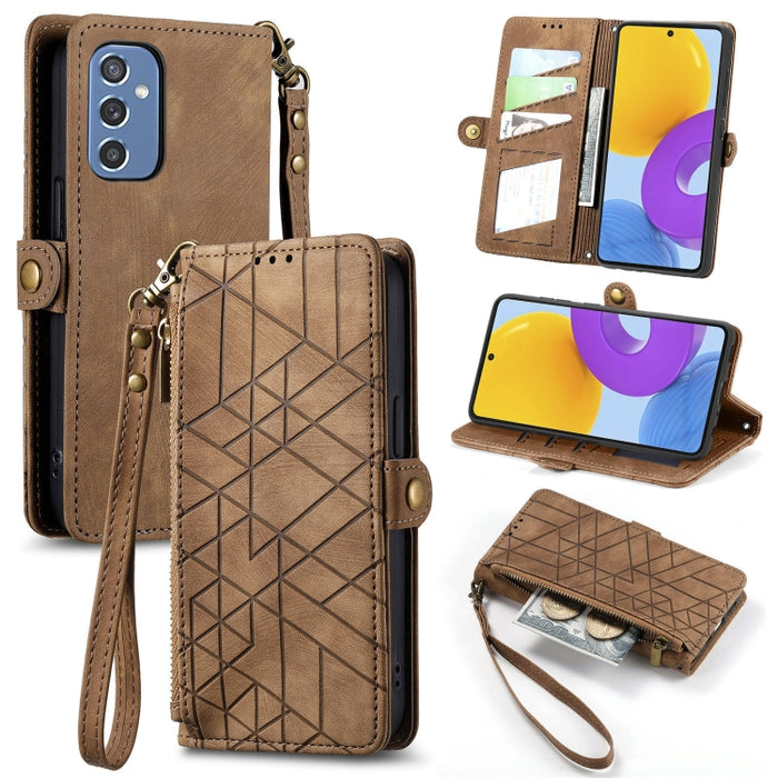 Geometric Zipper Wallet Side Buckle Leather Phone Case, For Samsung Galaxy A13 4G, For Samsung Galaxy M52 5G, For Samsung Galaxy S22 Ultra 5G, For Samsung Galaxy S22+ 5G, For Samsung Galaxy S22 5G, For Samsung Galaxy A13 5G, For Samsung Galaxy A41     ...
