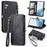 Geometric Zipper Wallet Side Buckle Leather Phone Case