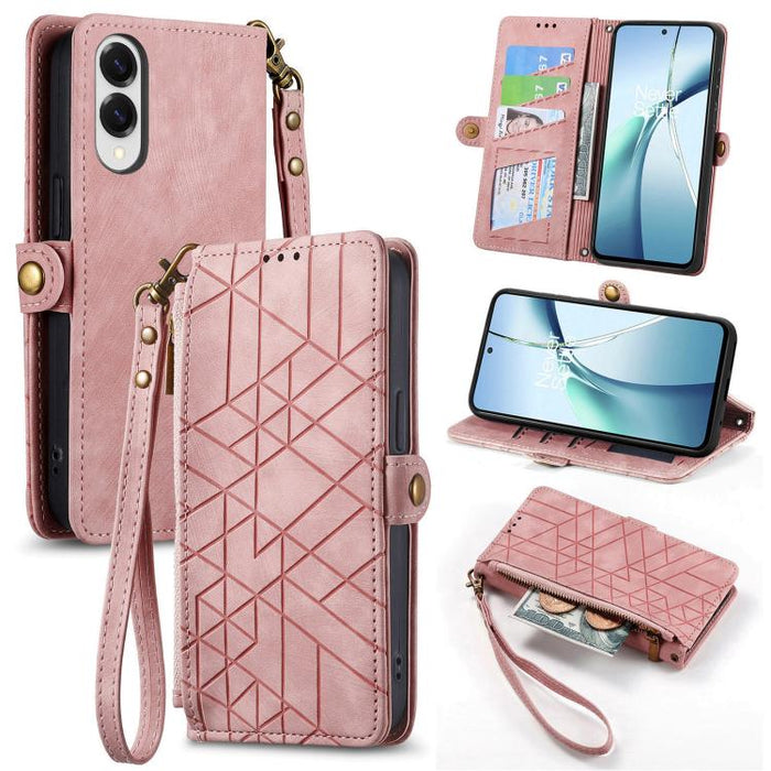 Geometric Zipper Wallet Side Buckle Leather Phone Case, For Samsung Galaxy S26 Edge 5G, For Samsung Galaxy S25 Edge 5G, For Samsung Galaxy A36 5G, For Samsung Galaxy S25 5G, For Samsung Galaxy S25+ 5G, For Samsung Galaxy S25 Ultra 5G                   ...