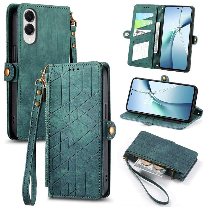 Geometric Zipper Wallet Side Buckle Leather Phone Case, For Samsung Galaxy S26 Edge 5G, For Samsung Galaxy S25 Edge 5G, For Samsung Galaxy A36 5G, For Samsung Galaxy S25 5G, For Samsung Galaxy S25+ 5G, For Samsung Galaxy S25 Ultra 5G                   ...