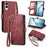 Geometric Zipper Wallet Side Buckle Leather Phone Case