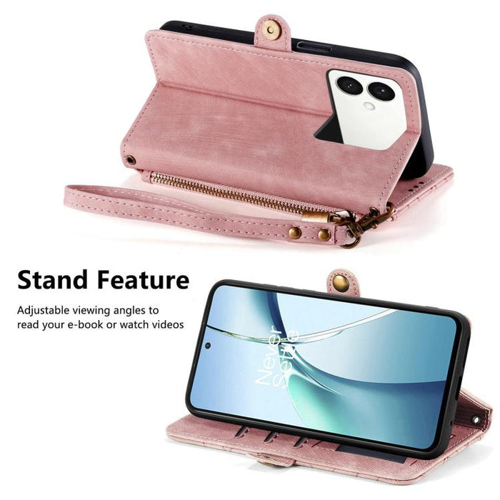 Geometric Zipper Wallet Side Buckle Leather Phone Case, For Samsung Galaxy S26 Edge 5G, For Samsung Galaxy A57 5G, For Samsung Galaxy A37 5G, For Samsung Galaxy S25 Edge 5G, For Samsung Galaxy A56 5G, For Samsung Galaxy A36 5G, For Samsung Galaxy S25 5...