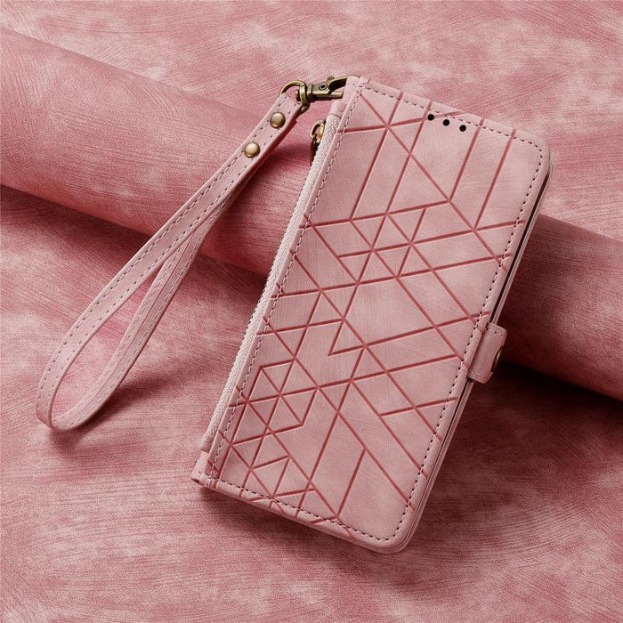 Geometric Zipper Wallet Side Buckle Leather Phone Case, For Samsung Galaxy S26 Edge 5G, For Samsung Galaxy S25 Edge 5G, For Samsung Galaxy A36 5G, For Samsung Galaxy S25 5G, For Samsung Galaxy S25+ 5G, For Samsung Galaxy S25 Ultra 5G                   ...