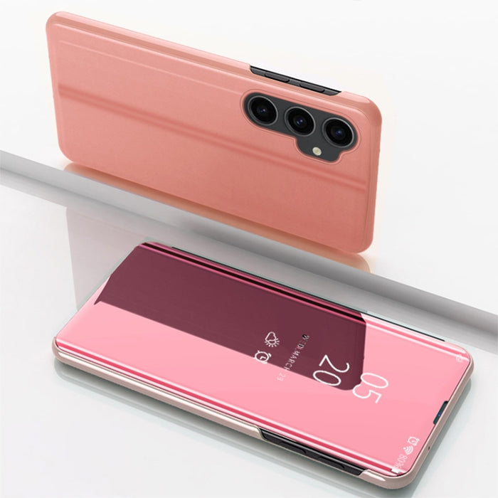 Plated Mirror Horizontal Flip Leather Phone Case with Holder, For Samsung Galaxy A25 Global, For   Samsung Galaxy S23 FE 5G