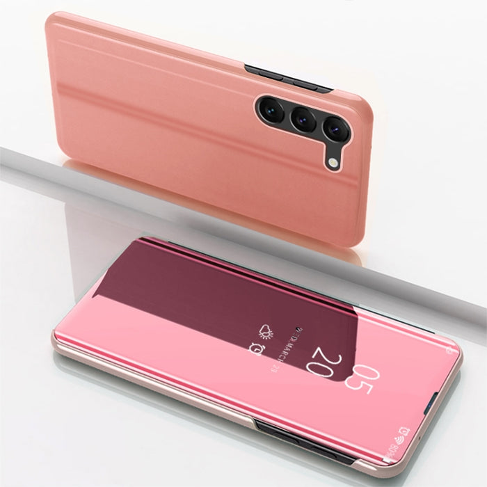 Plated Mirror Horizontal Flip Leather Phone Case with Holder, For Samsung Galaxy A35, For Samsung Galaxy S24 Ultra 5G, For Samsung Galaxy S24+ 5G, For Samsung Galaxy S24 5G, For Samsung Galaxy A15, For Samsung Galaxy A05s