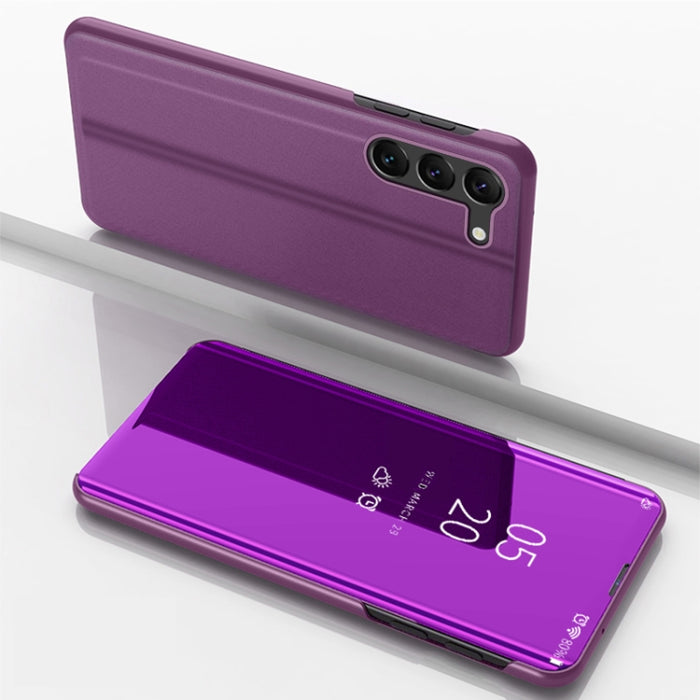 Plated Mirror Horizontal Flip Leather Phone Case with Holder, For Samsung Galaxy A35, For Samsung Galaxy S24 Ultra 5G, For Samsung Galaxy S24+ 5G, For Samsung Galaxy S24 5G, For Samsung Galaxy A15, For Samsung Galaxy A05s