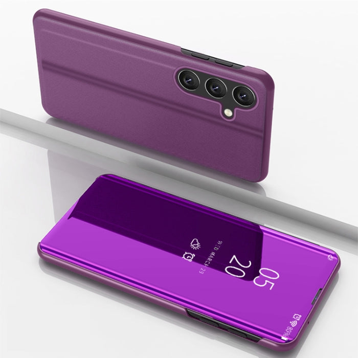 Plated Mirror Horizontal Flip Leather Phone Case with Holder, For Samsung Galaxy A25 Global, For   Samsung Galaxy S23 FE 5G