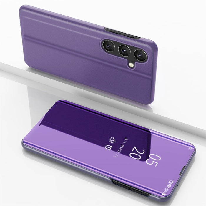 Plated Mirror Horizontal Flip Leather Phone Case with Holder, For Samsung Galaxy A25 Global, For   Samsung Galaxy S23 FE 5G