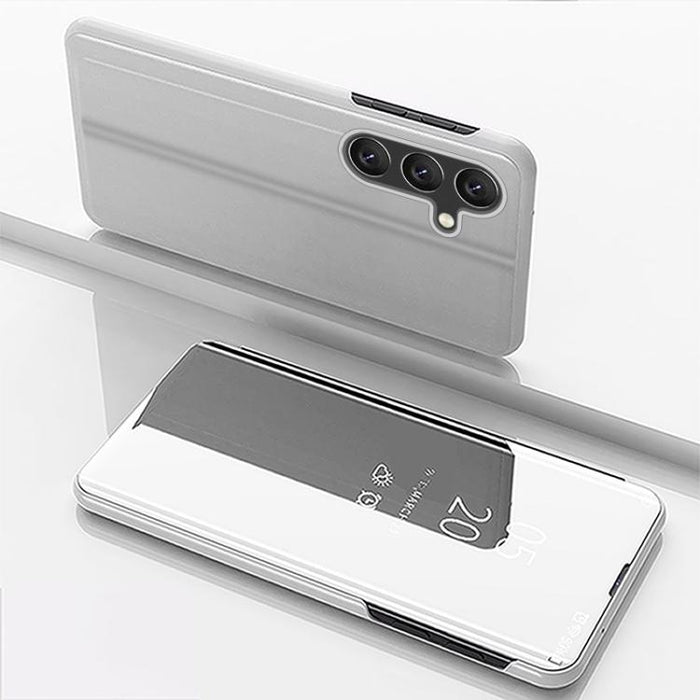 Plated Mirror Horizontal Flip Leather Phone Case with Holder, For Samsung Galaxy S25 FE 5G, For Samsung Galaxy S25 Edge 5G, For Samsung Galaxy A56 5G, For Samsung Galaxy A26 5G, For Samsung Galaxy A36 5G, For Samsung Galaxy S25 5G