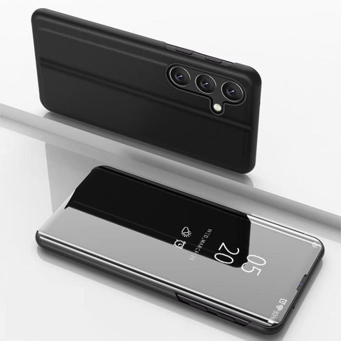 Plated Mirror Horizontal Flip Leather Phone Case with Holder, For Samsung Galaxy S26 Ultra 5G, For Samsung Galaxy S26 Pro 5G, For Samsung Galaxy A57 5G, For Samsung Galaxy A37 5G, For Samsung Galaxy S25 FE 5G, For Samsung Galaxy A17 5G