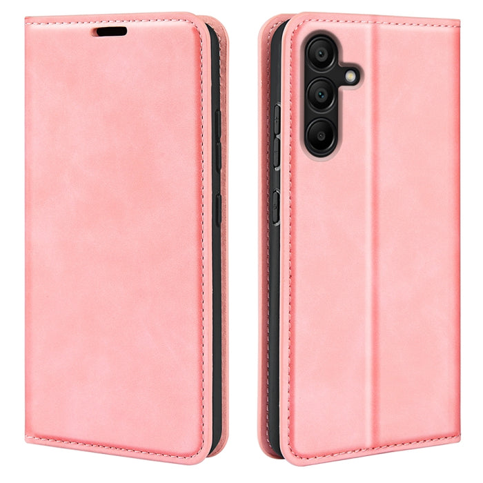 Retro-skin Magnetic Suction Leather Phone Case, For Samsung Galaxy A16, For Samsung Galaxy S24 FE 5G, For Samsung Galaxy M55 5G, For Samsung Galaxy M15 5G, For Samsung Galaxy A55, For Samsung Galaxy A35, For Samsung Galaxy S24 Ultra 5G                 ...