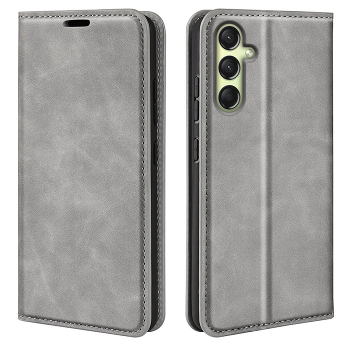 Retro-skin Magnetic Suction Leather Phone Case, For Samsung Galaxy A16, For Samsung Galaxy S24 FE 5G, For Samsung Galaxy M55 5G, For Samsung Galaxy M15 5G, For Samsung Galaxy A55, For Samsung Galaxy A35, For Samsung Galaxy S24 Ultra 5G                 ...