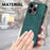 For iPhone 12 Vintage Leather PC Back Cover Phone Case(Green)