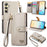 For Samsung Galaxy S24 5G Love Zipper Lanyard Leather Phone Case(Gray)
