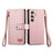 For Samsung Galaxy S24 5G Love Zipper Lanyard Leather Phone Case(Pink)