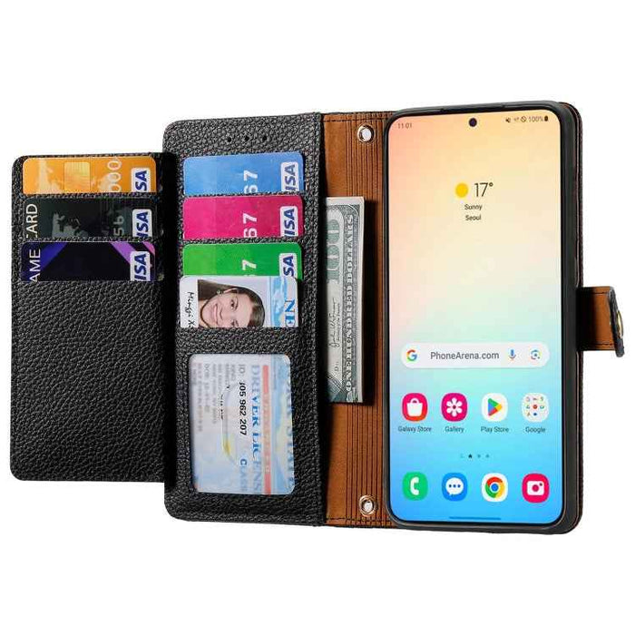 For Samsung Galaxy S24+ 5G Love Zipper Lanyard Leather Phone Case(Black)