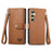 For Samsung Galaxy S24+ 5G Love Zipper Lanyard Leather Phone Case(Brown)