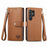 For Samsung Galaxy S24 Ultra 5G Love Zipper Lanyard Leather Phone Case(Brown)