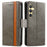 For Samsung Galaxy S24 5G CaseNeo Splicing Dual Magnetic Buckle Leather Phone Case(Gray)