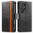 For Samsung Galaxy S24 Ultra 5G CaseNeo Splicing Dual Magnetic Buckle Leather Phone Case(Black)