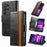 For Samsung Galaxy S24 Ultra 5G CaseNeo Splicing Dual Magnetic Buckle Leather Phone Case(Black)