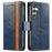 For Samsung Galaxy S23 FE 5G CaseNeo Splicing Dual Magnetic Buckle Leather Phone Case(Blue)