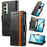 For Samsung Galaxy S24 FE 5G CaseNeo Splicing Dual Magnetic Buckle Leather Phone Case(Black)