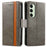 For Samsung Galaxy S24 FE 5G CaseNeo Splicing Dual Magnetic Buckle Leather Phone Case(Gray)
