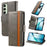For Samsung Galaxy S24 FE 5G CaseNeo Splicing Dual Magnetic Buckle Leather Phone Case(Gray)