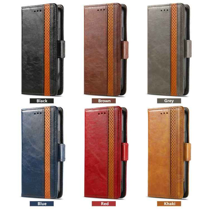 For Samsung Galaxy S24 FE 5G CaseNeo Splicing Dual Magnetic Buckle Leather Phone Case(Gray)