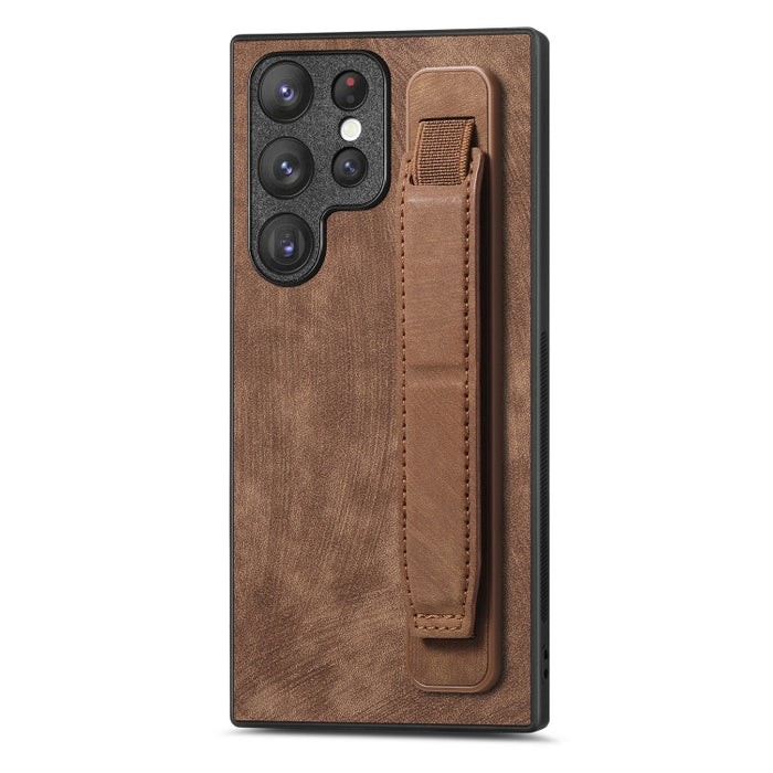 Retro Wristband Holder Leather Back Phone Case, For Samsung Galaxy S24 Ultra 5G, For Samsung Galaxy A54 5G, For Samsung Galaxy A04e, For Samsung Galaxy S23 Ultra 5G, For Samsung Galaxy S23 5G, For Samsung Galaxy A04s, For Samsung Galaxy A23������������...