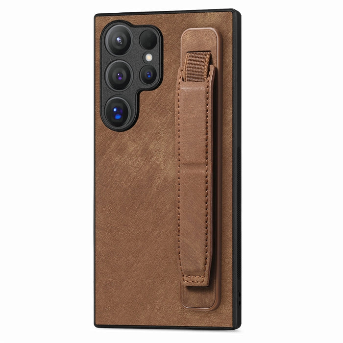 Retro Wristband Holder Leather Back Phone Case, For Samsung Galaxy S24 Ultra 5G, For Samsung Galaxy A54 5G, For Samsung Galaxy A04e, For Samsung Galaxy S23 Ultra 5G, For Samsung Galaxy S23 5G, For Samsung Galaxy A04s, For Samsung Galaxy A23������������...