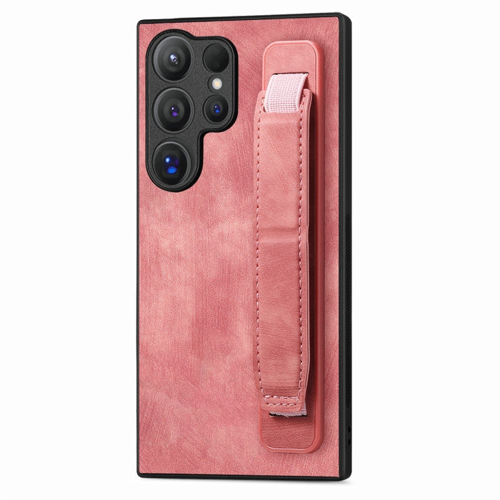 Retro Wristband Holder Leather Back Phone Case, For Samsung Galaxy S24 Ultra 5G, For Samsung Galaxy A54 5G, For Samsung Galaxy A04e, For Samsung Galaxy S23 Ultra 5G, For Samsung Galaxy S23 5G, For Samsung Galaxy A04s, For Samsung Galaxy A23������������...