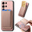 For Samsung Galaxy S24 Ultra 5G Retro Magsafe Card Bag PU Back Cover Phone Case(Pink)