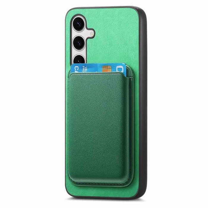 For Samsung Galaxy S24 Ultra 5G Retro Magsafe Card Bag PU Back Cover Phone Case(Green)