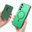 For Samsung Galaxy S24 Ultra 5G Retro Magsafe Card Bag PU Back Cover Phone Case(Green)