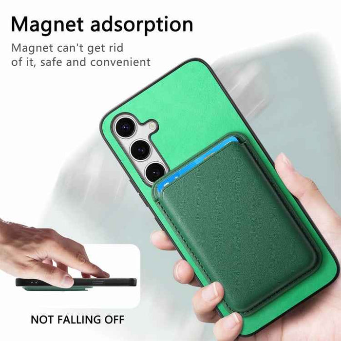 For Samsung Galaxy S24 Ultra 5G Retro Magsafe Card Bag PU Back Cover Phone Case(Green)