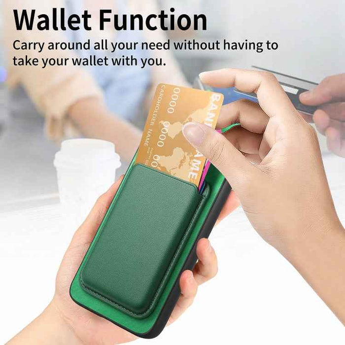For Samsung Galaxy S24 Ultra 5G Retro Magsafe Card Bag PU Back Cover Phone Case(Green)