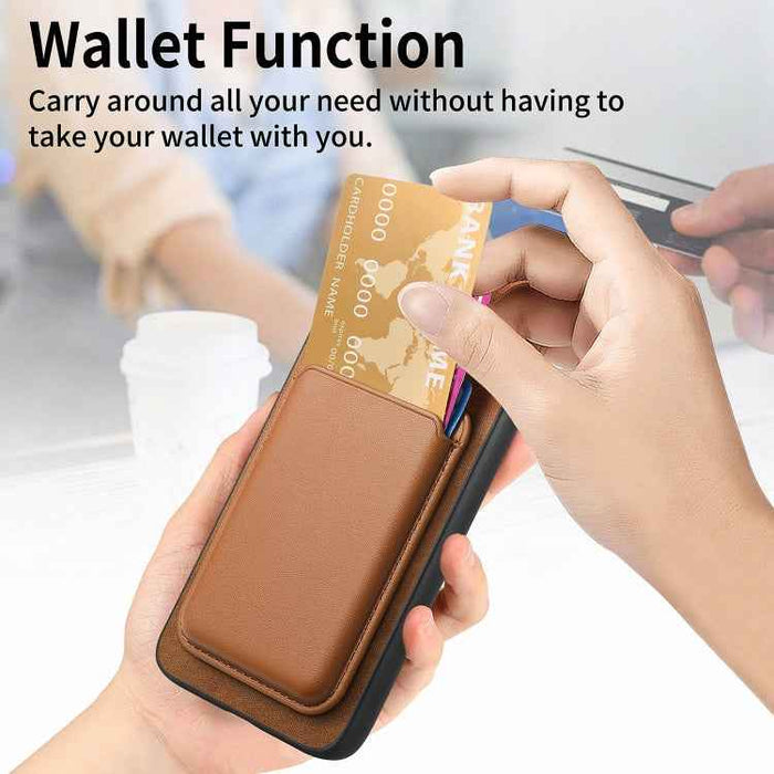 For Samsung Galaxy S24 Ultra 5G Retro Magsafe Card Bag PU Back Cover Phone Case(Brown)