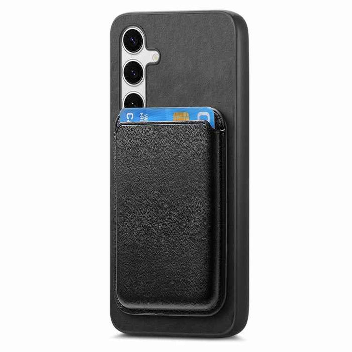 For Samsung Galaxy S24 Ultra 5G Retro Magsafe Card Bag PU Back Cover Phone Case(Black)