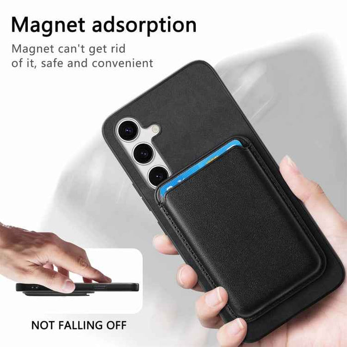 For Samsung Galaxy S24 Ultra 5G Retro Magsafe Card Bag PU Back Cover Phone Case(Black)