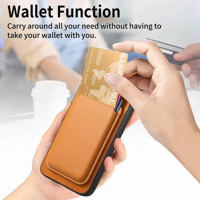 For Samsung Galaxy S24 Ultra 5G Retro Magsafe Card Bag PU Back Cover Phone Case(Yellow)