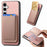 For Samsung Galaxy S24+ 5G Retro Magsafe Card Bag PU Back Cover Phone Case(Pink)