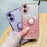 For iPhone 16 Plus Gradient Glitter Immortal Flower Ring All-inclusive Phone Case(Blue)
