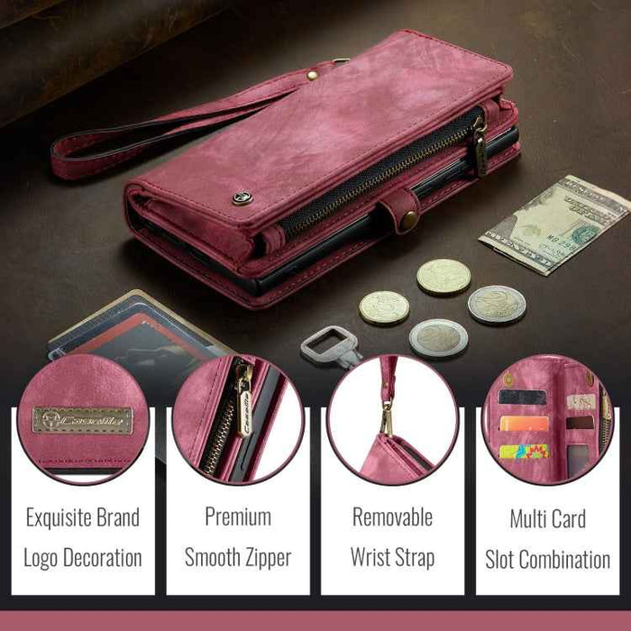 For iPhone 16 Pro Max CaseMe 008 Detachable Multifunctional Leather Phone Case(Red)