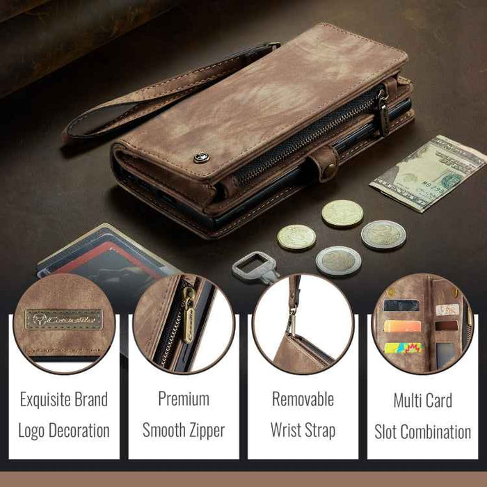 For iPhone 16 Pro Max CaseMe 008 Detachable Multifunctional Leather Phone Case(Brown)